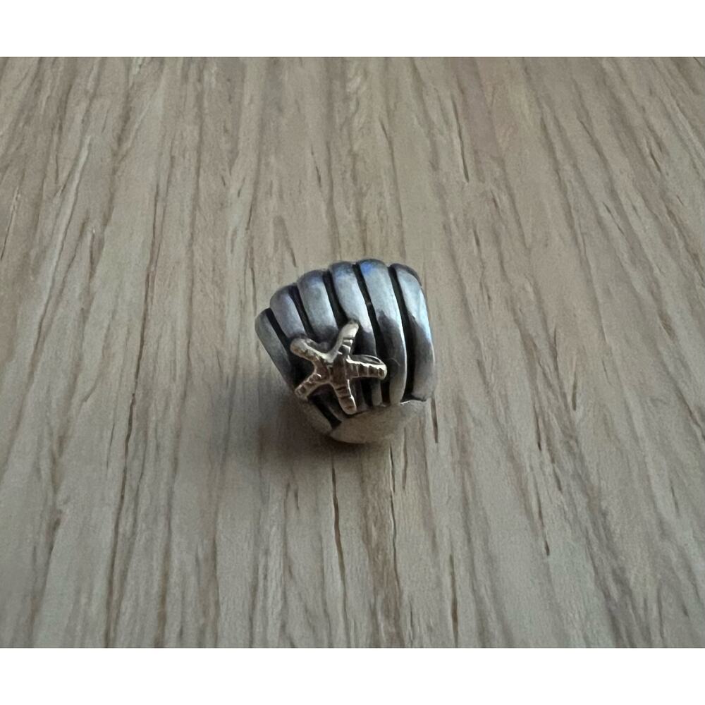 Authentic Pandora Silver & 14k Gold Shell Seashore Charm Starfish Bead 790249
